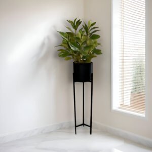 Black Metal Planters for Living Room - Image 1